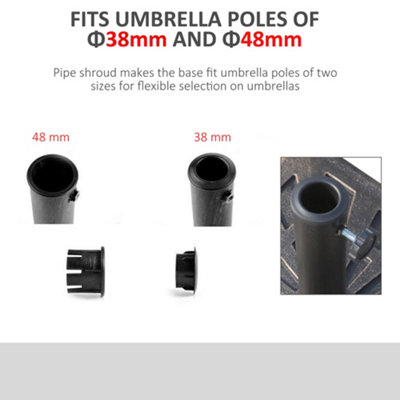 15KG Outsunny Garden Patterned Umbrella Stand Holder Parasol Base 15kg - 5