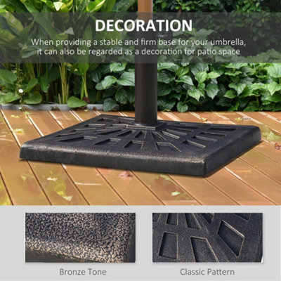 15KG Outsunny Garden Patterned Umbrella Stand Holder Parasol Base 15kg - 6