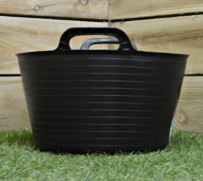 15L Black Flexi Plastic Tub / Bucket for Household and Garden