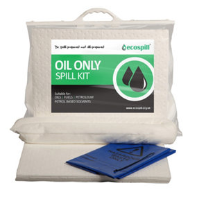 15L Oil Spill Response Kit - Absorbent Pads and Rolls for Oils and Petrol Based Fuels