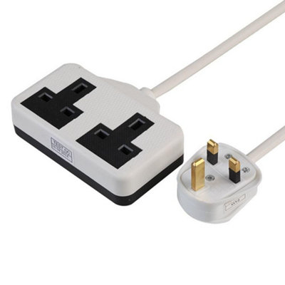 15m 2 Gang High Impact Rubberised Plastic Extension Lead, 13A White Price Comparisons | Compare The Build