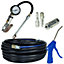 15m Air line / hose with Tyre Wheel Inflator, Blow Gun And Air Fittings