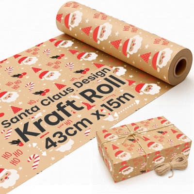 5PC 44*300CM Christmas Wrapping Paper Rolls Bundle, Gift Wrapping...