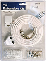 15M Coaxial Tv Extension Kit Aerial Cable Coax Lead Television Wire Plugs New