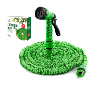 15M Expanding Garden Hose Pipe Lightweight Flexible 7 Dial Spray Gun