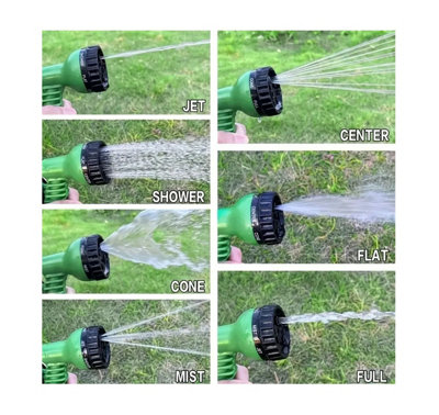 15M Expanding Garden Hose Pipe Lightweight Flexible 7 Dial Spray Gun - 6