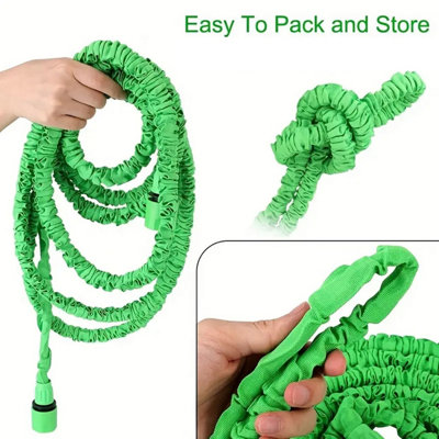 15M Expanding Garden Hose Pipe Lightweight Flexible 7 Dial Spray Gun - 8