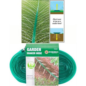 15m Soaker Hose Pipe Garden Drip Irrigation Watering Sprinkler Lawn Plants New