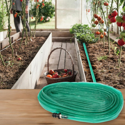 15m Soaker Hose Pipe Garden Drip Irrigation Watering Sprinkler Lawn Plants New