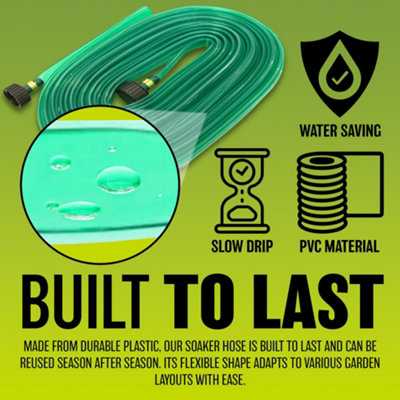 15m Soaker Hose Pipe Garden Drip Irrigation Watering Sprinkler Lawn Plants New - 7