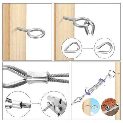 15M Stainless Steel Wire Rope Kit, Heavy Duty Garden Fence Cable Railing