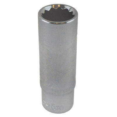 15mm 3/8" Drive Double Deep Metric Socket Double Hex / 12 Sided