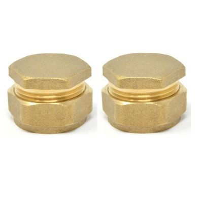 15mm Brass Compression End Cap Stop End WRAS Approved (Pack of 2)