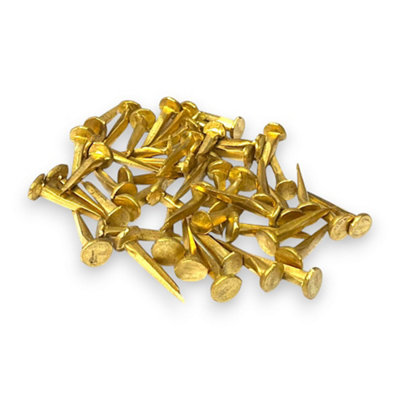 15mm Brass Cut Tacks Flat Head Nails for Upholstery Furniture Restoration Crafts and Boatbuilding Non Rust Antique Finish 50g Pack