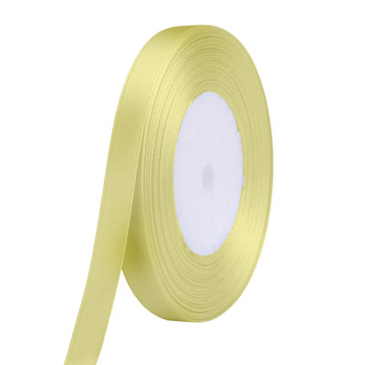 15mm Canary Double Sided Satin Polyester Ribbon Roll, 25 metres
