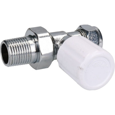 15mm Chrome-Plated Inline Brass Radiator Valve Straight Adjustable ...