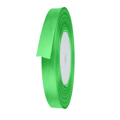 15mm Classic Green Double Sided Satin Polyester Ribbon Roll, 25 metres