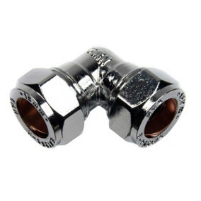 15mm Compression Equal Elbow Copper Pipe Fittings Chrome Plated