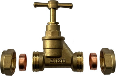 15mm Compression Stopcock Stoptap Polycock Valve MDPE Brass - 3
