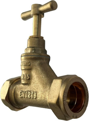 15mm Compression Stopcock Stoptap Polycock Valve MDPE Brass - 4