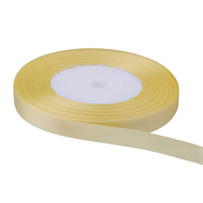 15mm Cream Double Sided Satin Polyester Ribbon Roll, 25 metres