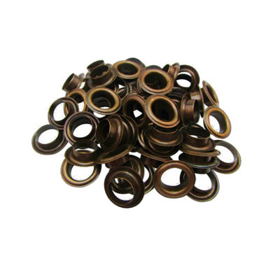 15mm Eyelets with Washers, Bronze - 100pcs