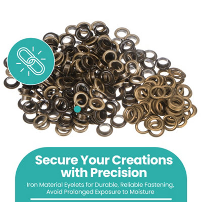 15mm Eyelets with Washers, Bronze - 100pcs