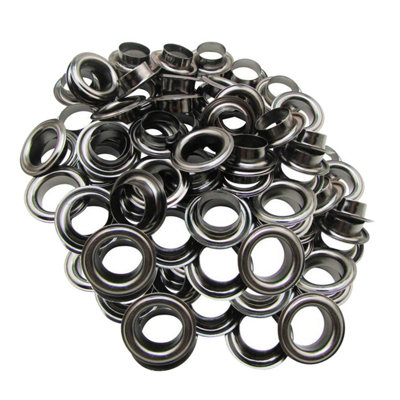 15mm Eyelets with Washers, Gunmetal - 50pcs