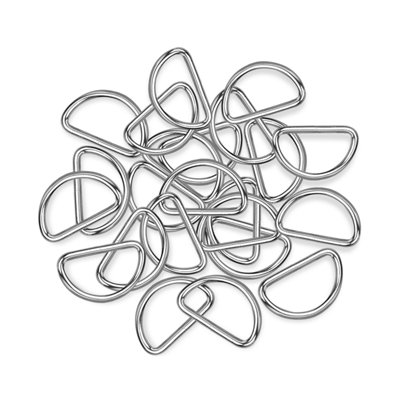 15mm Metal D Ring Buckle for DIY Crafts, Webbing Strap, Purse, Pet collars, Silver - 10pcs