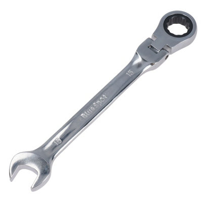 15mm Metric Flexible Combination Ratchet Spanner Wrench Bi-Hex 12 Sided