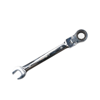 15mm Metric Flexible Flexi Head Ratchet Combination Spanner Wrench 72 Teeth