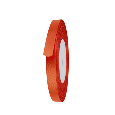 15mm Orange Double Sided Satin Polyester Ribbon Roll, 25 metres