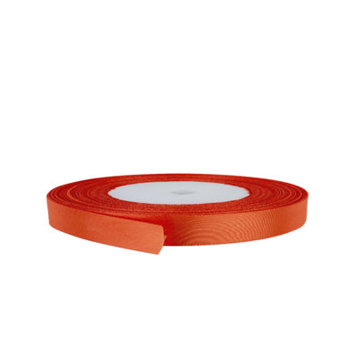 15mm Orange Double Sided Satin Polyester Ribbon Roll, 25 metres