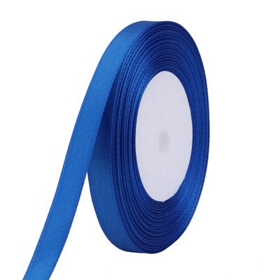 15mm Royal Blue Double Sided Satin Polyester Ribbon Roll, 25 metres