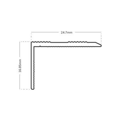 15mm Self-Adhesive Stair Nosing Trim Black Long 9ft / 2.7metres Edging Strip Tile / Laminate / Wood To Carpet Or Vinyl