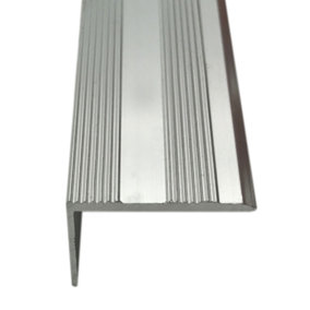 15mm Self-Adhesive Stair Nosing Trim Silver Long 9ft / 2.7metres Edging Strip Tile / Laminate / Wood To Carpet Or Vinyl