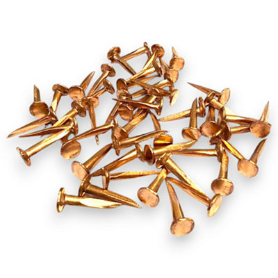 15mm Solid Copper Cut Tacks Flat Head Nails for Upholstery Restoration Boatbuilding Furniture and Crafts Non Rust Finish 50g Pack