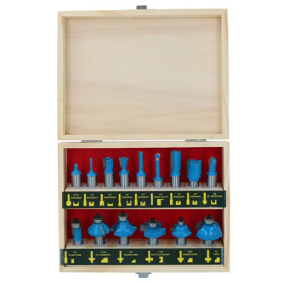 15-Piece EDM Router Bit Set With 1/2-Inch Shank Tungsten Carbide Edges – Neat Aluminum Case