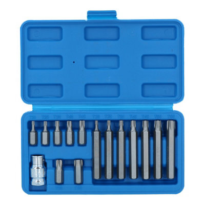 15-teiliges Torx Bit Set – T20 Bis T55, Flach & Tief (30 Mm & 75 Mm), Mit 1/2 Zoll Adapter