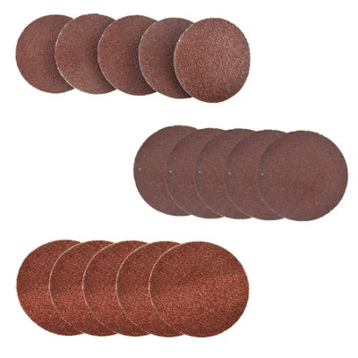 15pc Flap Disc Set 50mm Twist Button Abrasive Discs Sanding Mixed 60 80