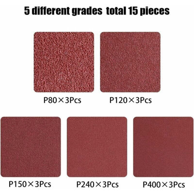 POWERTEC 15-Pack 1x30 Inch Sanding Belt Assortment - 40/80/120/240/400 Grits, Aluminum Oxide
