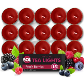 15pk Fresh Berries Tea Lights - Scented Tea Lights - Long Burning Tealights - Tealight Candles - Scented Tea Lights - Red Candles