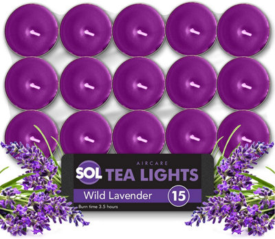 15pk Lavender Tea Lights - Tealights Candles Scented - Lavender Scented Candle - Scented Tea Light Candles - Tea Lights Candles