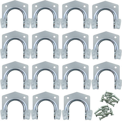 15pk Tool Hooks for Shed - Heavy Duty Shed Hooks for Garden Tools