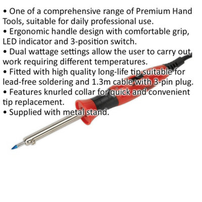 15W / 30W Adjustable Wattage Soldering Iron - Temperature Control Long Life Tip