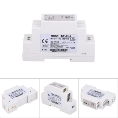 15W 5V 3A Single Output Switching Power Supply for DIN Rail-Model DR-15-5