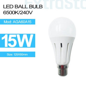 15W LED Ball Bulb B22, 6500K, Paper Box