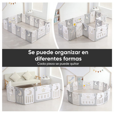16+2 Panel Baby Foldable Playpen with Safety Gate - 7