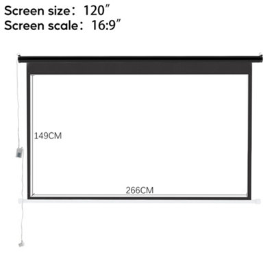 16:9 Portable Electric Motorized Projector Screen with Remote for Home Theater 120" Black - 5