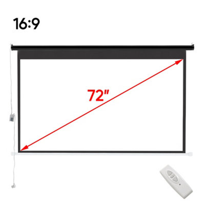 16:9 Portable Electric Motorized Projector Screen with Remote for Home Theater 72" Black - 3